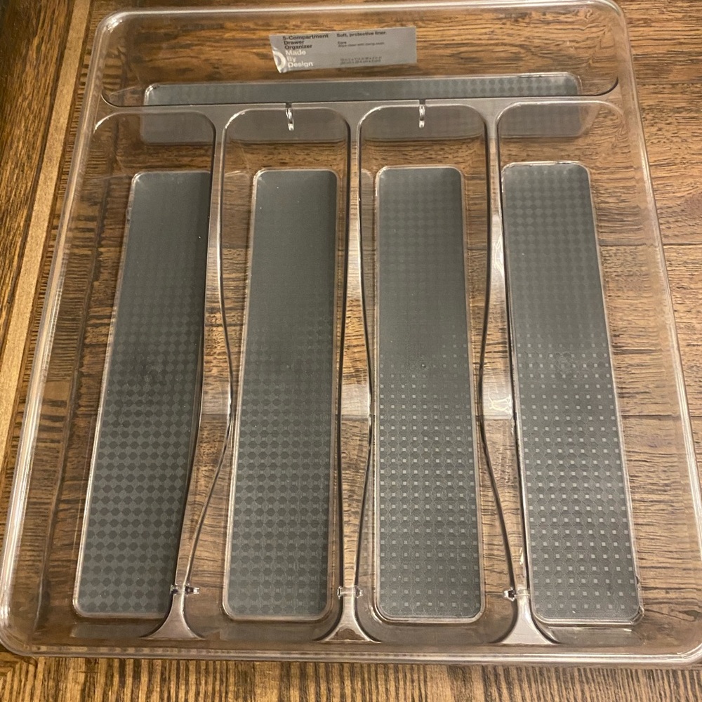 Acrylic 5 Compartment Flatware Organizer